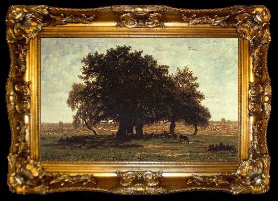 framed  Theodore Roussel Oak Trees near Apremont, ta009-2